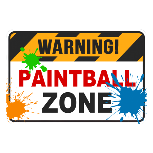 Декаль «Осторожно! Зона Пейнтбола»
