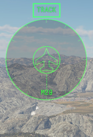 The F-16C is locked on by the MiG-29 radar.