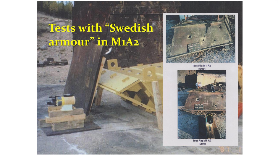 Un banc d'essai expérimental avec une possible augmentation des dimensions de la coque pour l'appel d'offres suédois. Source: Svenskt pansar igår, idag och imorgon, Rickard O. Lindström